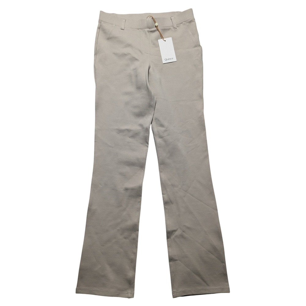 Quince Ultra-Stretch Ponte Straight Leg Pants Ecru Petite XS NEW